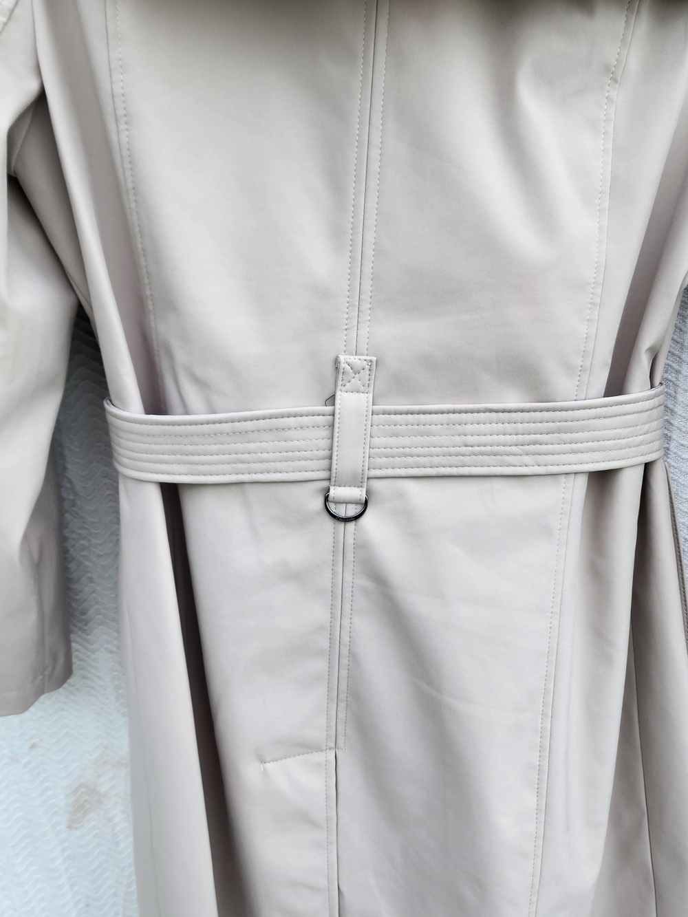Calvin Klein Light Beige Double-Breasted Trench Coat with Belt - Picture 11 of 11